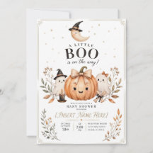 Watercolor Geest en Pompoen Baby Shower Uitnodigin