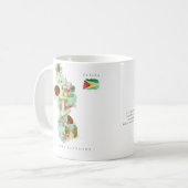 Watercolor geïllustreerde kaart Guyana | Monogram Koffiemok (Voorkant links)