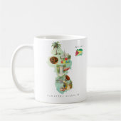 Watercolor geïllustreerde kaart Guyana | Monogram Koffiemok (Links)