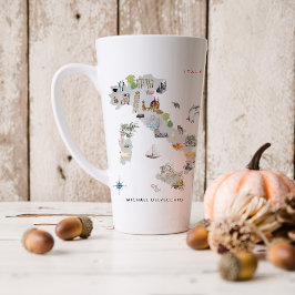 Watercolor geïllustreerde kaart van Italië | Monog Latte Mok