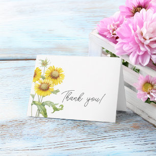 Watercolor Gele Bloemen Dank Je Kaart