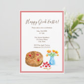 Watercolor Gelukkig Griekse Pasen Kaart (Staand voorkant)