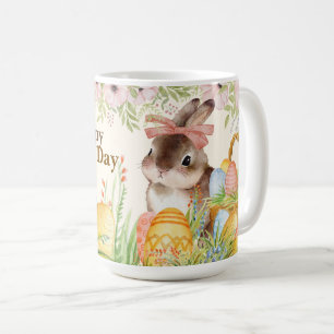 Watercolor Gelukkig Pasen Bloemenkabouter met Stri Koffiemok