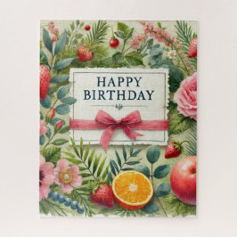 Watercolor Gelukkig Verjaardag Legpuzzel