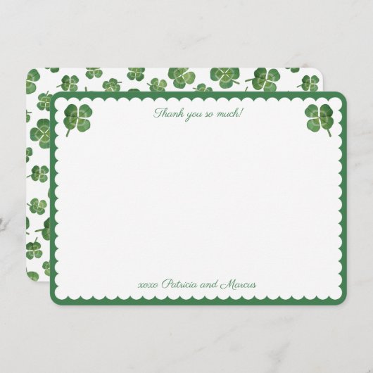 Watercolor Gelukkig Verliefd St. Patrick Bruidsdou Bedankkaart (Voorkant / Achterkant)