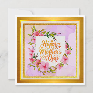 Watercolor Gelukkige Moederdag I Elegante Bloemen Kaart