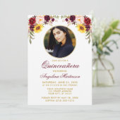 Watercolor gemengde bloemen Quinceanera ronde lijs Kaart (Staand voorkant)