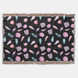 Watercolor Geodes en Kristallen Patroon Deken