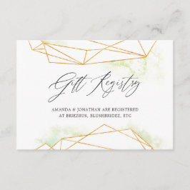 Watercolor Geometrisch Huwelijkscadeau Register Informatiekaartje