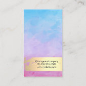 Watercolor Geometrische Achtergrond | Goud Geborst Visitekaartje (Achterkant)