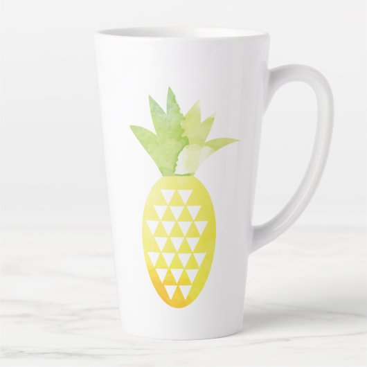 Watercolor Geometrische Ananas Latte Mok (Rechts)
