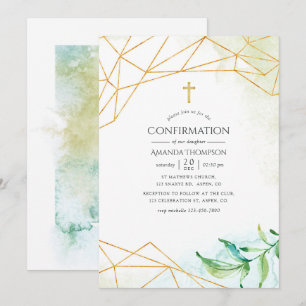 Watercolor Geometrische Confirmatie Kaart