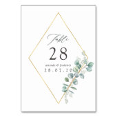 Watercolor Geometrische Eucalyptus Bruiloft Kaart (Achterkant)