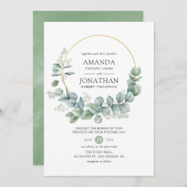 Watercolor Geometrische Eucalyptus Bruiloft Kaart