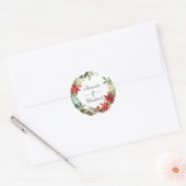 Watercolor Geometrische Eucalyptus Kerst Huwelijk Ronde Sticker (Envelop)