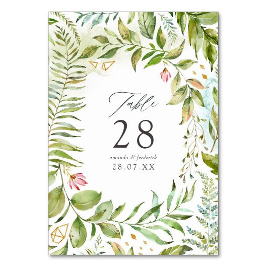 Watercolor Geometrische Kristallen Bruiloft Kaart (Voorkant)