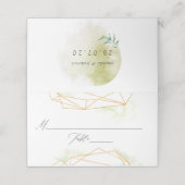 Watercolor Geometrische Kristallen Bruiloft Plaatskaartje (Buitenkant ongevouwen)