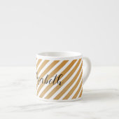 Watercolor Geometrische Strepen Patroon Monogram Espresso Kop (Voorkant rechts)