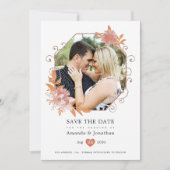 Watercolor Geometrische Terracotta Bruiloft Save The Date (Voorkant)