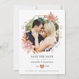 Watercolor Geometrische Terracotta Bruiloft Save The Date