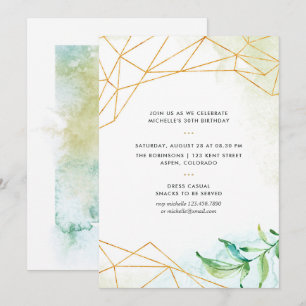 Watercolor Geometrische Verjaardagsfeest Kaart