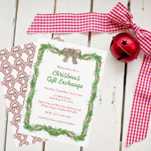 Watercolor geruite boog slinger Kerstmis