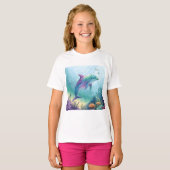 Watercolor geschilderde dolfijn t-shirt (Voorkant volledig)