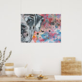 Watercolor geschilderde Great Dane gezicht Poster (Keuken)