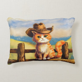 Watercolor geschilderde kat vader accent kussen