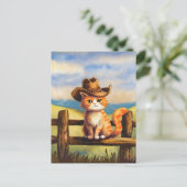 Watercolor geschilderde kat vader briefkaart (Staand voorkant)