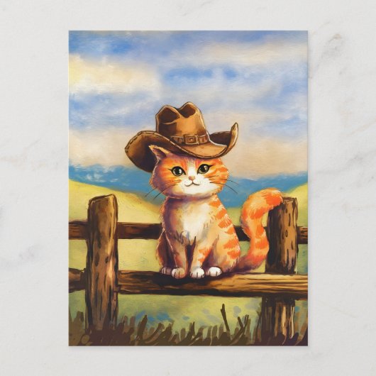 Watercolor geschilderde kat vader briefkaart (Voorkant)