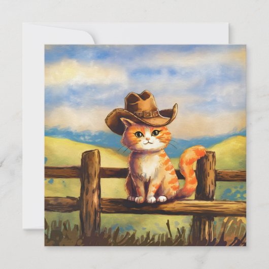 Watercolor geschilderde kat vader kaart (Voorkant)