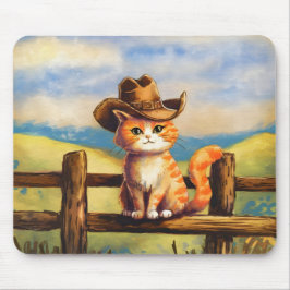 Watercolor geschilderde kat vader muismat