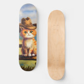 Watercolor geschilderde kat vader persoonlijk skateboard (Voorkant)