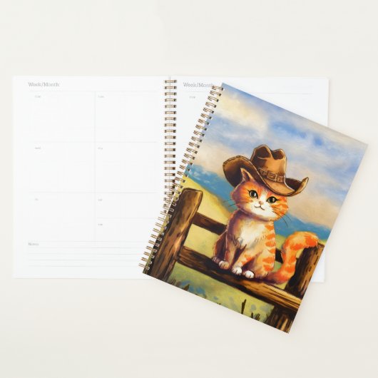 Watercolor geschilderde kat vader planner (Display)
