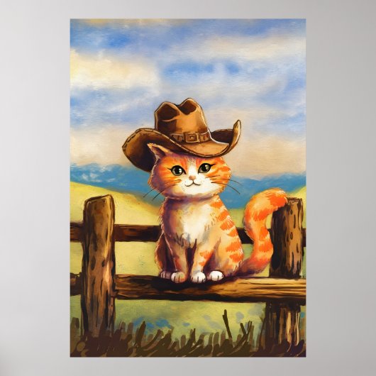 Watercolor geschilderde kat vader poster (Voorkant)