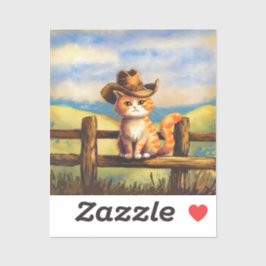 Watercolor geschilderde kat vader sticker
