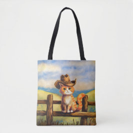 Watercolor geschilderde Kat Vader Tote Bag