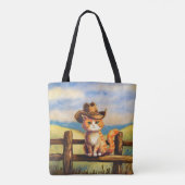 Watercolor geschilderde Kat Vader Tote Bag (Achterkant)