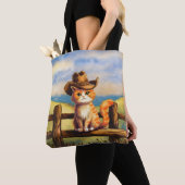 Watercolor geschilderde Kat Vader Tote Bag (Dichtbij)