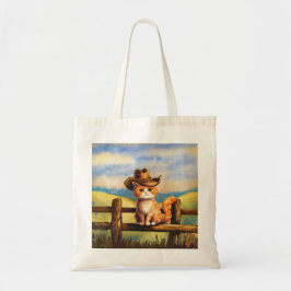 Watercolor geschilderde Kat Vader Tote Bag
