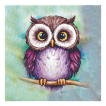 Watercolor geschilderde leuke uil