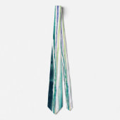 Watercolor geschilderde strepen stropdas – Blauw & (Voorkant)
