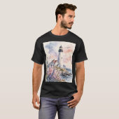 Watercolor geschilderde vuurtoren t-shirt (Voorkant volledig)