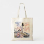 Watercolor geschilderde vuurtoren tote bag (Achterkant)