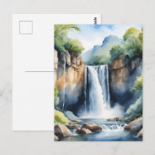 Watercolor geschilderde waterval briefkaart (Voorkant / Achterkant)
