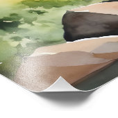 Watercolor geschilderde waterval foto afdruk (Hoek)