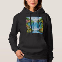 Watercolor geschilderde waterval