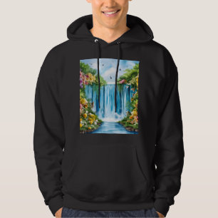 Watercolor geschilderde waterval hoodie