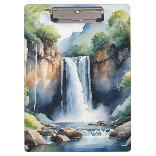 Watercolor geschilderde waterval klembord (Voorkant)